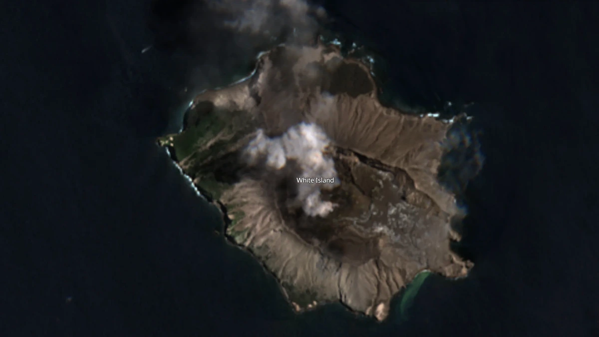 Satellite imagery of Whakaari/White Island